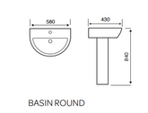 Kartell UK Genoa Round Full Pedestal Basin